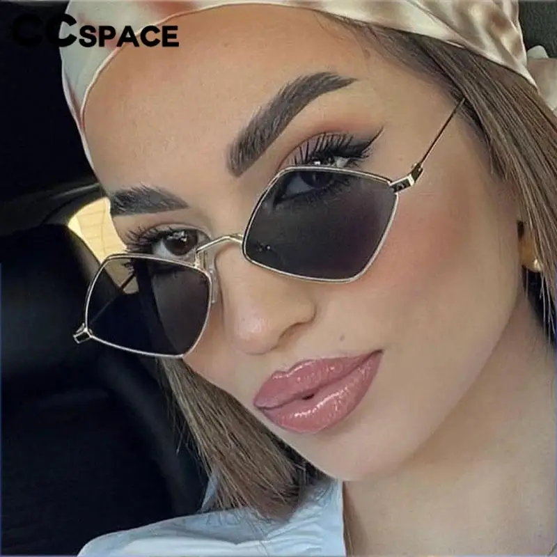 2024 Punk Sunglasses Women Brand Design Small Rhombus Steampunk Sun Glasses Metal Frame Driving Eyewear Gafas De Sol Mujer 57559