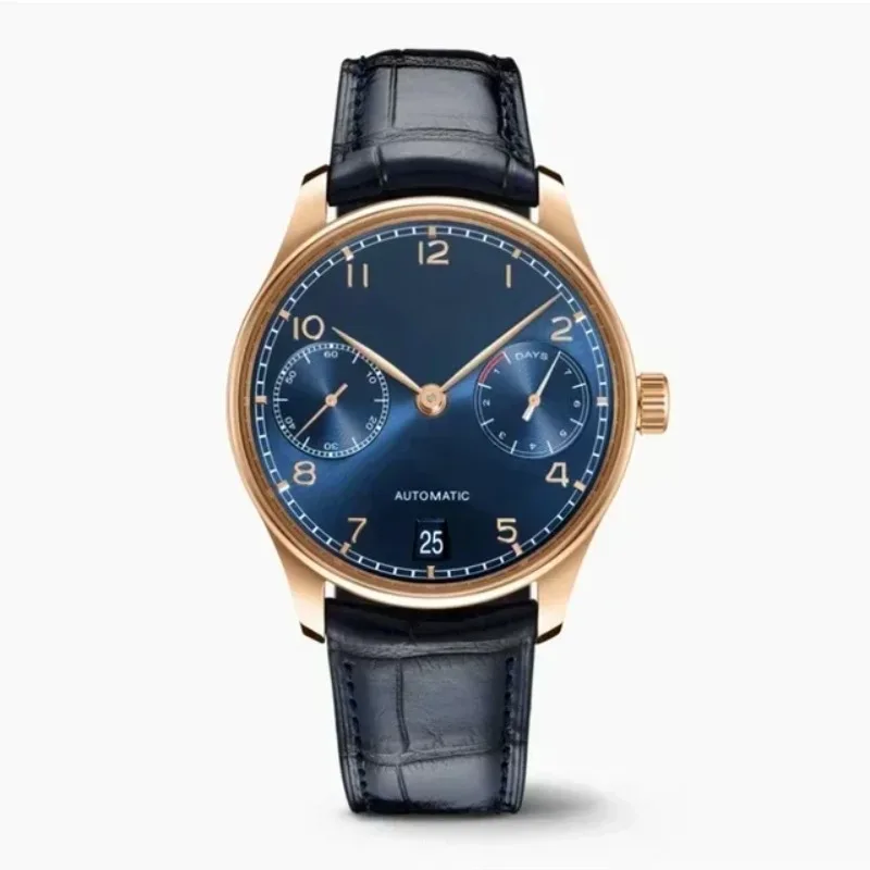 Luxury New Automatic Watch for Men Mechanical Stainless Steel Portugal Black leather Dial withDateAttracting the opposite sex
