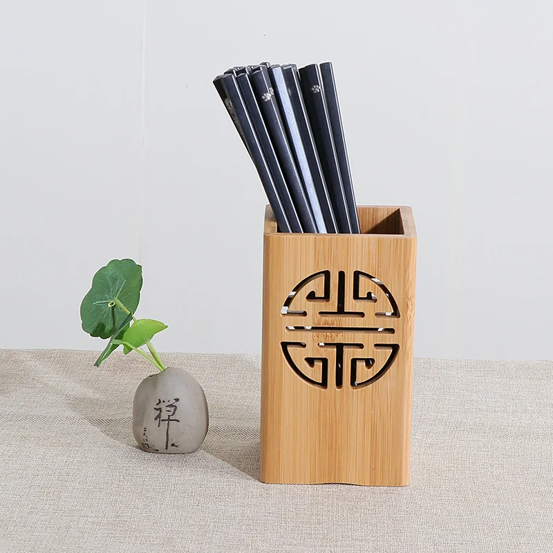 

15X8.5X8.5CM Kitchen Utensil Holder Chopstick Cage Wooden pen container Chopsticks Storage Holders Kitchen Supplies