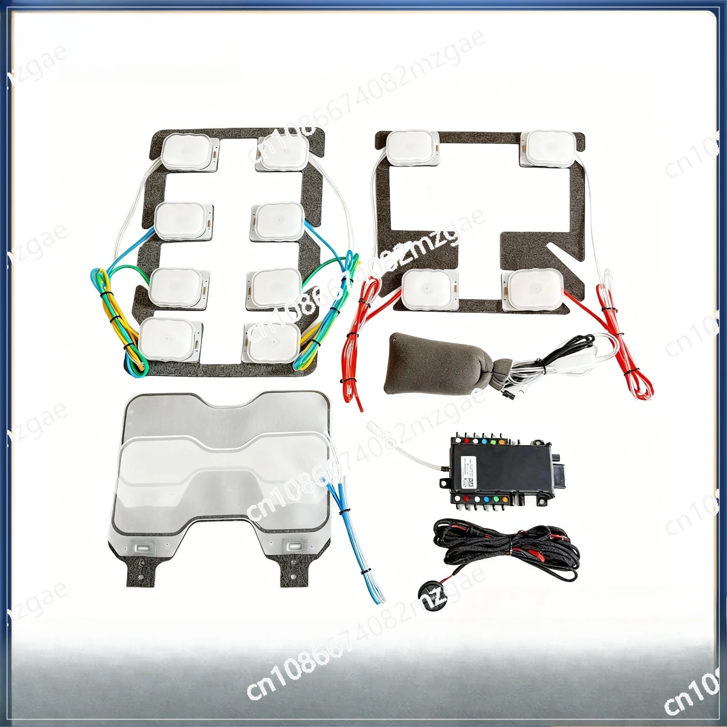 Accessori per la modifica del sedile per massaggio auto Kit di aggiornamento della funzione Sedile per massaggio pneumatico a 8 punti Supporto lombare Supporto lombare