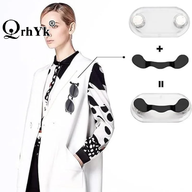 Magnetic Eyeglass Holder Clip Magnet Brooch For Shirt Collar ID Badge Holder And Earphone Clip Magnetic Accessory 1/2PCS