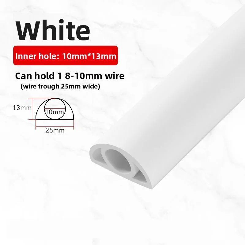 

Cord Management Channel,Invisible Decorative Wire Cover, Anti-Step Protector, Adhesive Soft Cable Raceway with Cap 25CM 1Meter