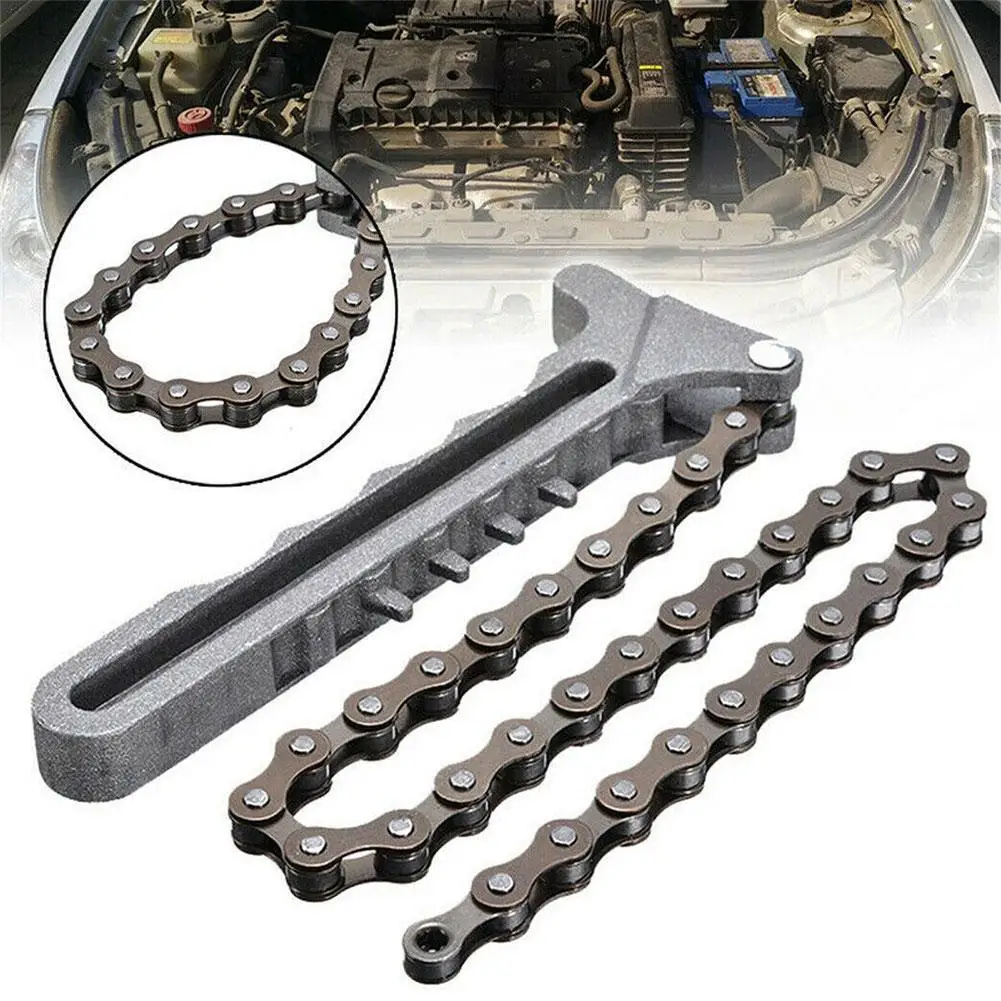 NEW Adjustable Car Engine Oil Filter Chain Grip Key Wrench Remover Tools Car Repair Tools Automobile Dismantling Tools