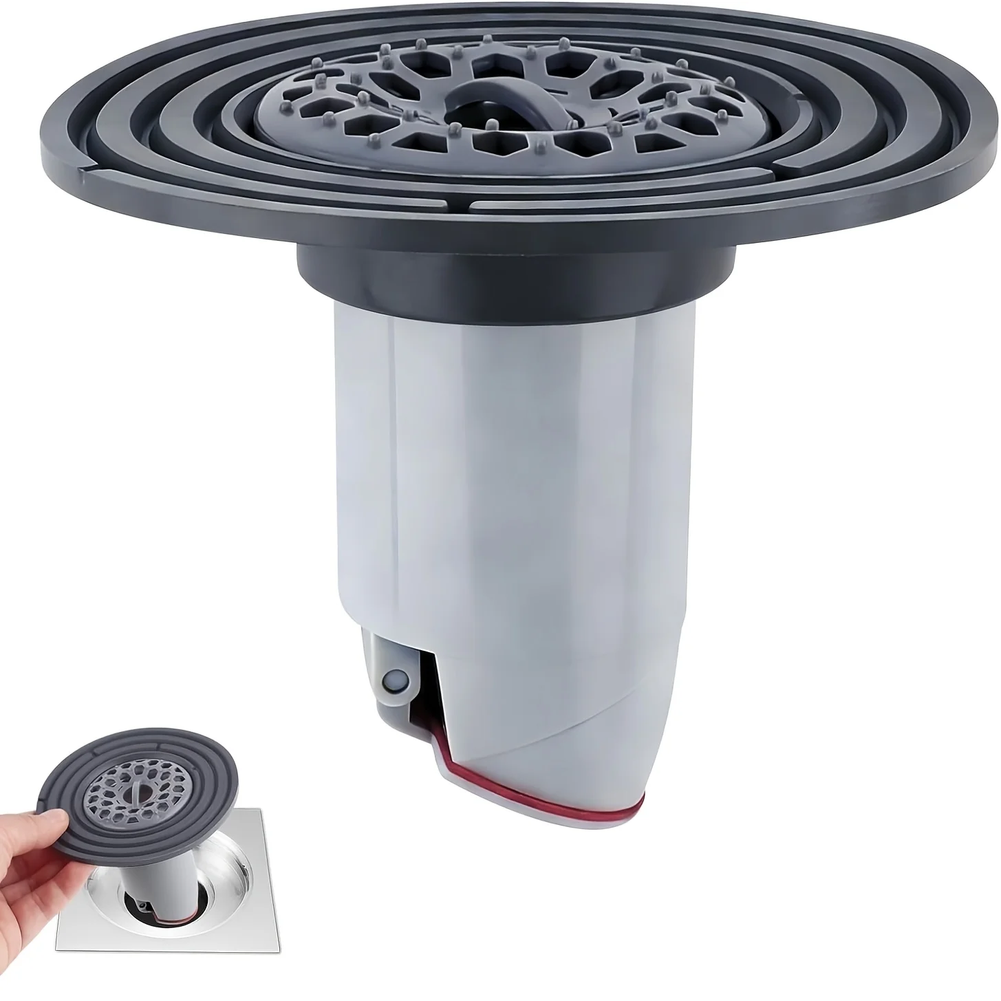 Shower Drain Backflow Preventer, Anti-Odor Hair Catcher with Magnetic Seal, Universal, Suitable for 4.83-9.91 Cm Drain Openings