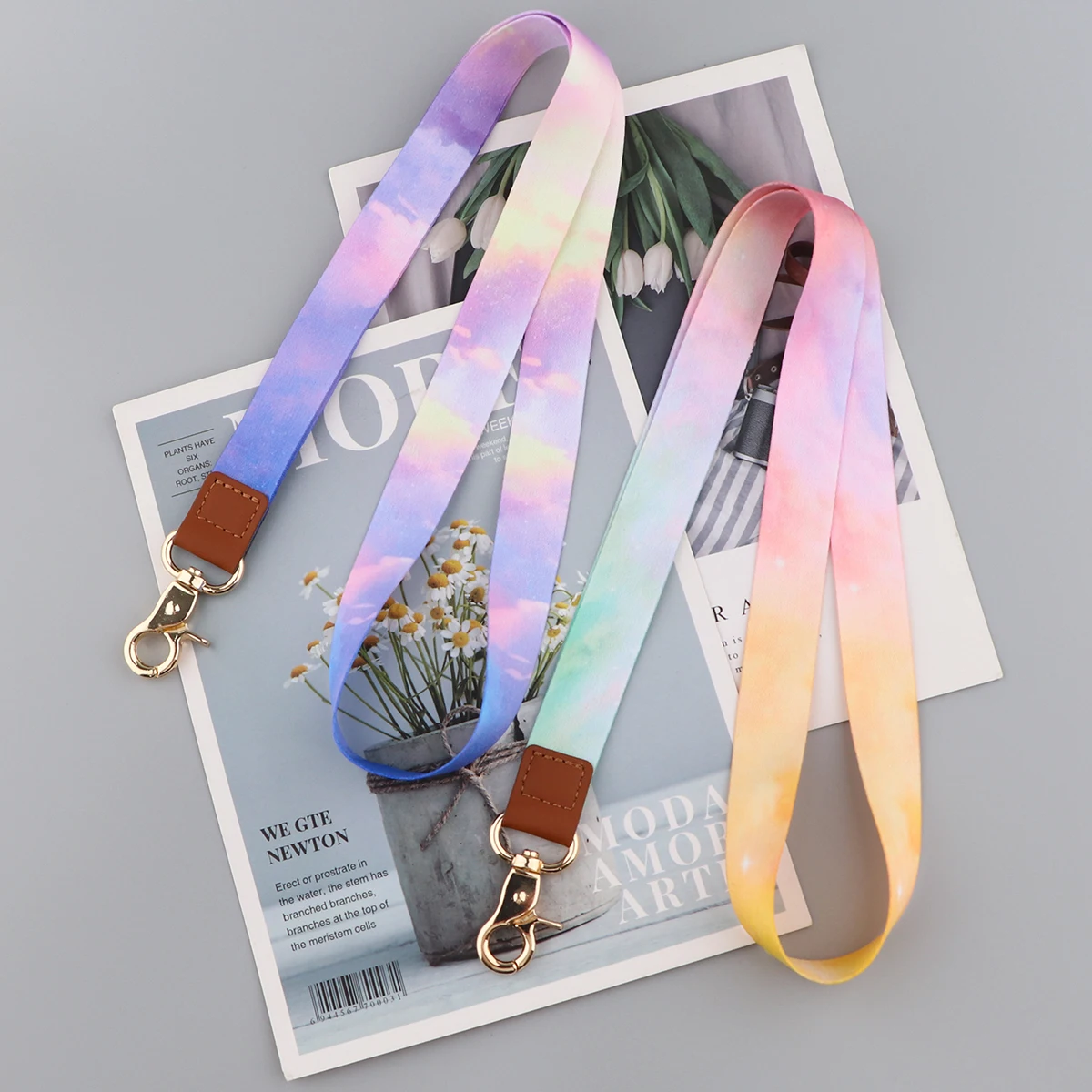 LX1112 Minimalist Phone Straps Lanyard Starry Sky Moon Stars Neck Straps For Keys Mobile Phone USB Hang Rope Key Cord Keychain