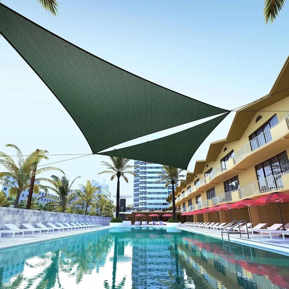CTSLT Custom Size Order to Make 16' x 17' x 23.3' Green Right e Sun Shade Sail Mesh abric UV Block UP50 - Commercial Heavy Duty