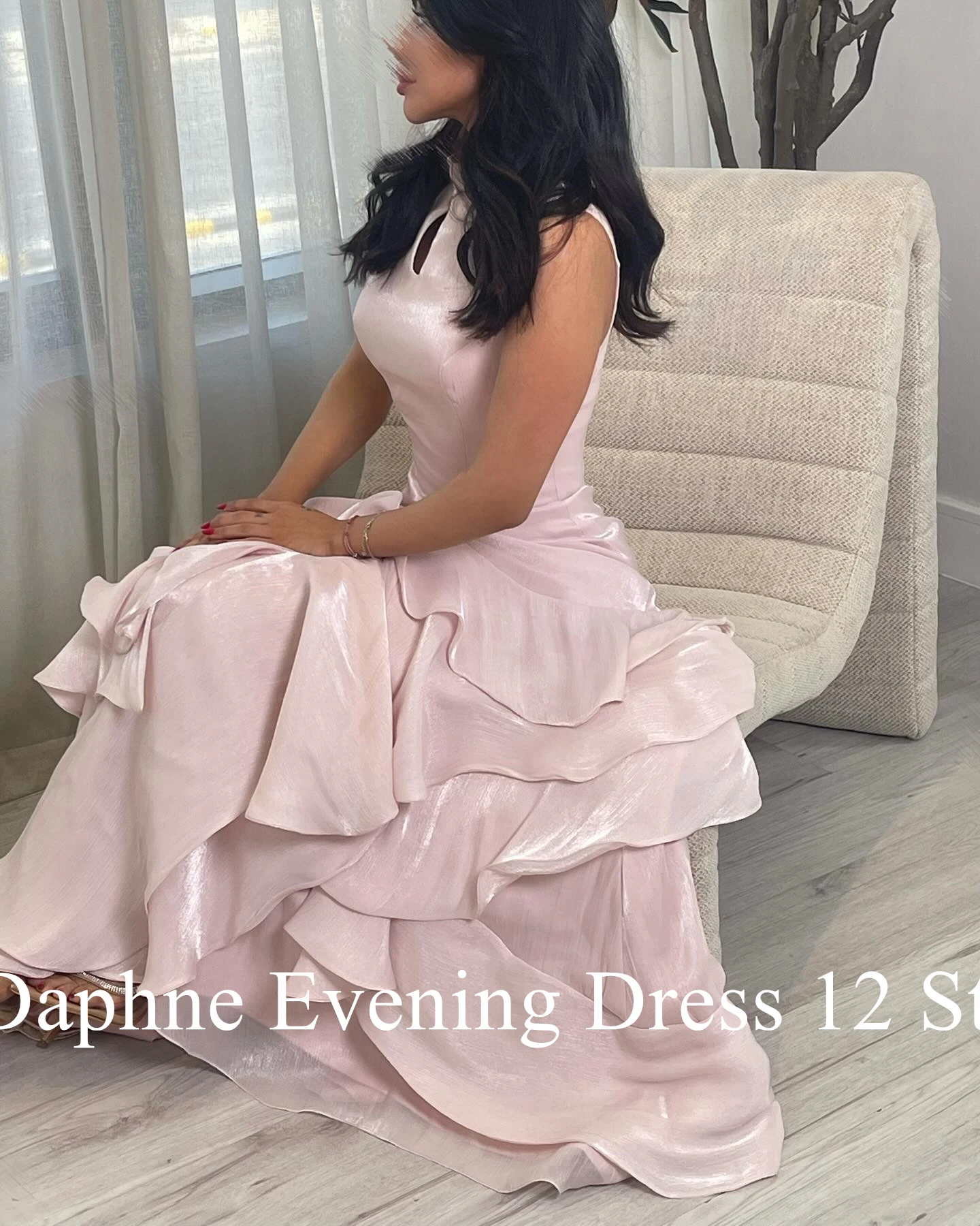 Customized Delicate Mermaid Sleeveless Ruffles Tiered Evening Dresses Temperament Satin Pleats Vestido De Festa Vestido De Noche