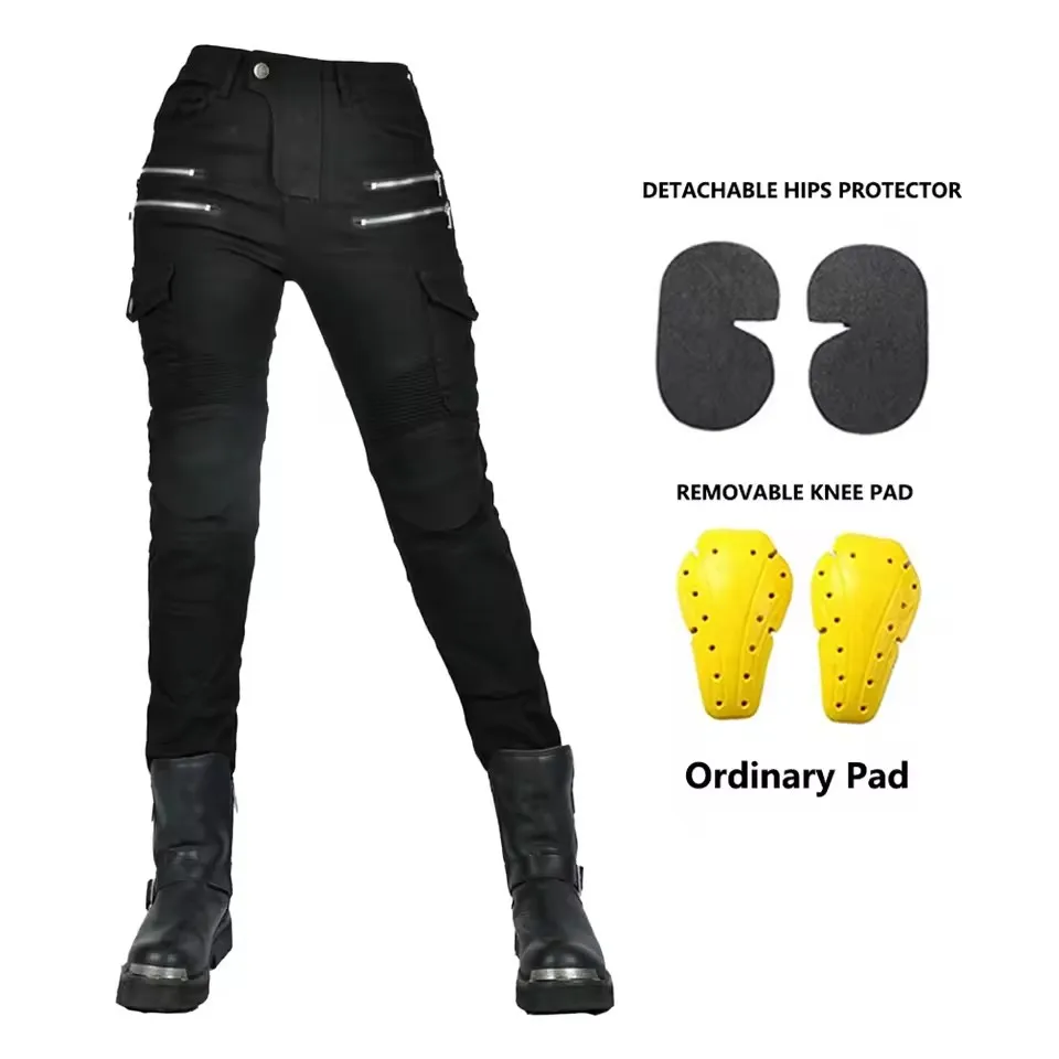 

Female Knight Elastic Motorcycle Women Jeans Hip Hugging High Waist Sexy Racing Road Rider Four Seasons Casual Fashion Pants