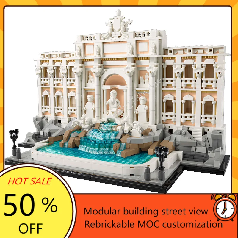 3434PCS Trevi Fontein Uitbreiding Modulaire Modulaire MOC Creatieve street view Model Custom Puzzels DIY Onderwijs Model Speelgoed Geschenken