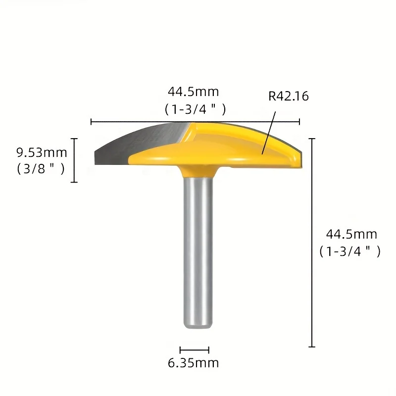 Precision-Crafted 1PC Small Bowl Router Bit with 6.35mm 8mm Shank - 1-1/2\