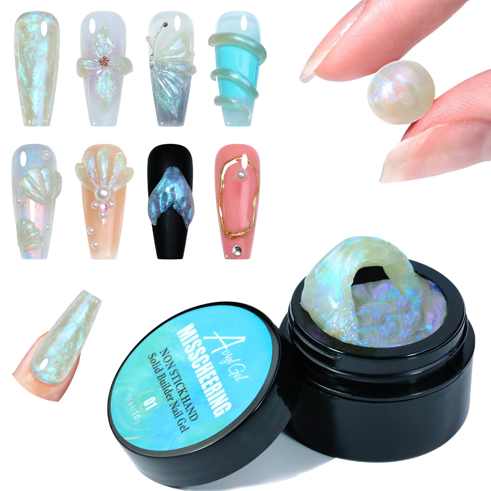 Misscheering Aurora Nicht-Klebriges Hand-Solid-Builder-Nagelgel - Langanhaltendes 3D-Schnitz-Verlängerungsgel für Maniküre und Nagelkunst-Design