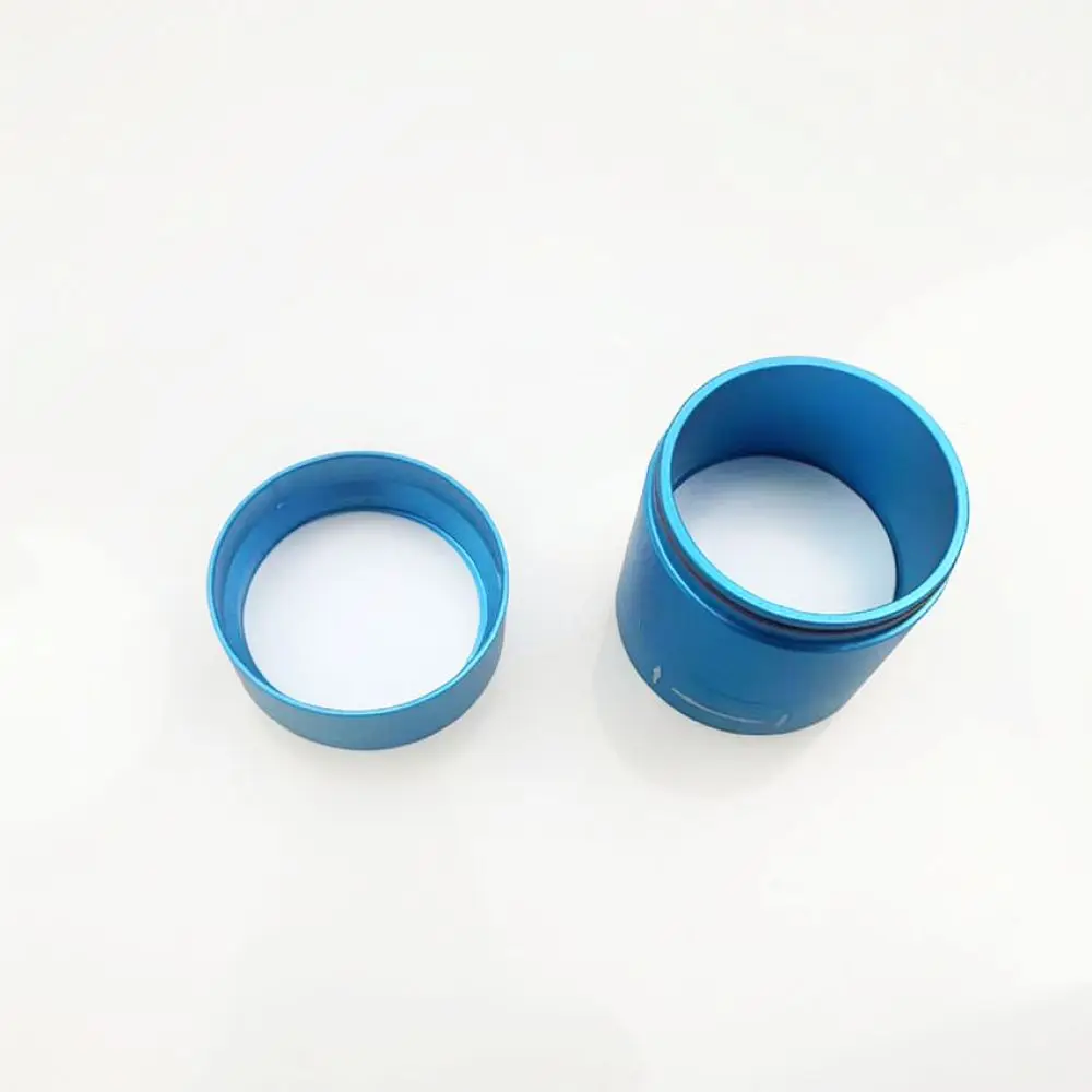 Billiard Cue Chalk Holder Retractable Aluminum Case Professional Snooker Accessories Portable Round Storage Box Black Blue