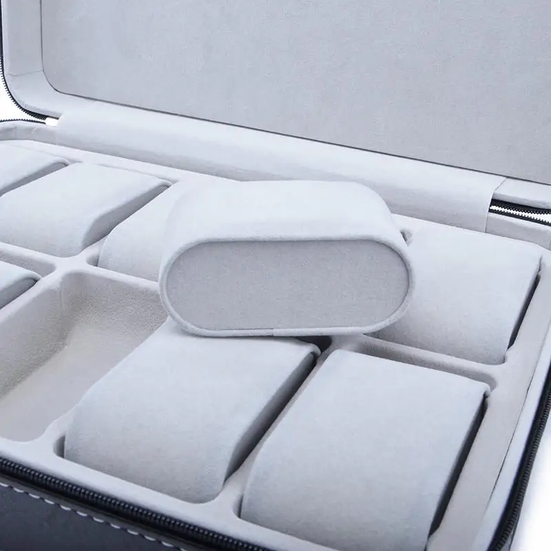 6/10/12 فتحات بو الجلود صندوق تخزين ساعات اليد مقاوم للماء حقيبة سفر أسود براون المحمولة خمر ساعة عرض حالة تخزين الساعات