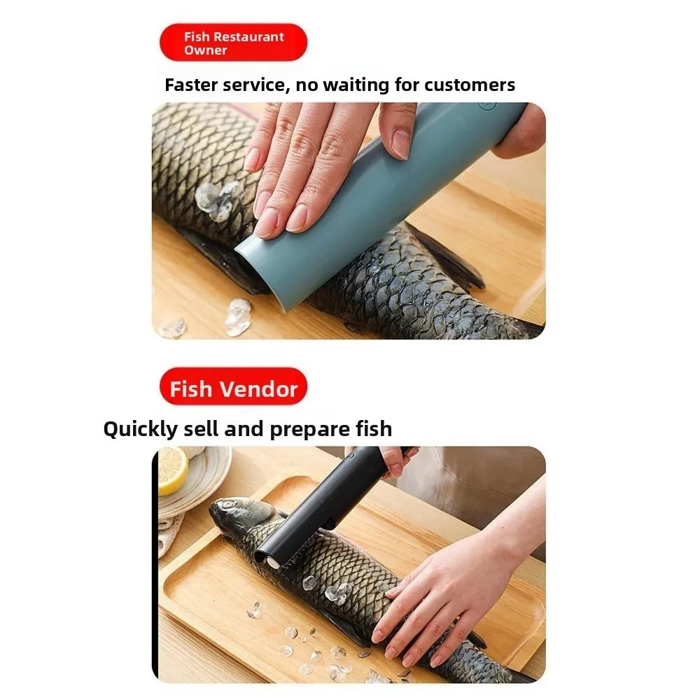 Waterproof Electric Fish Scaler Cordless Design Rechargeable Battery Fish Scale Remover Electric Power Stainless Steel