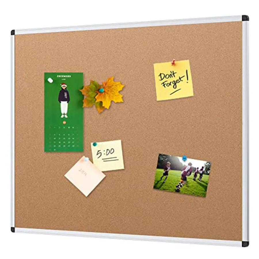 

Cork Notice Board 48 X 36 Inches Cork Bulletin Board with Silver Aluminium Frame