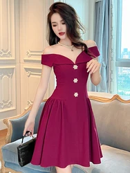 2023 Women's French Noble Mini Dress Sexy Sheer Mesh Spliced Flowers Pleated Ball Gown Femme Party Vestidos Mujer Club Prom Robe