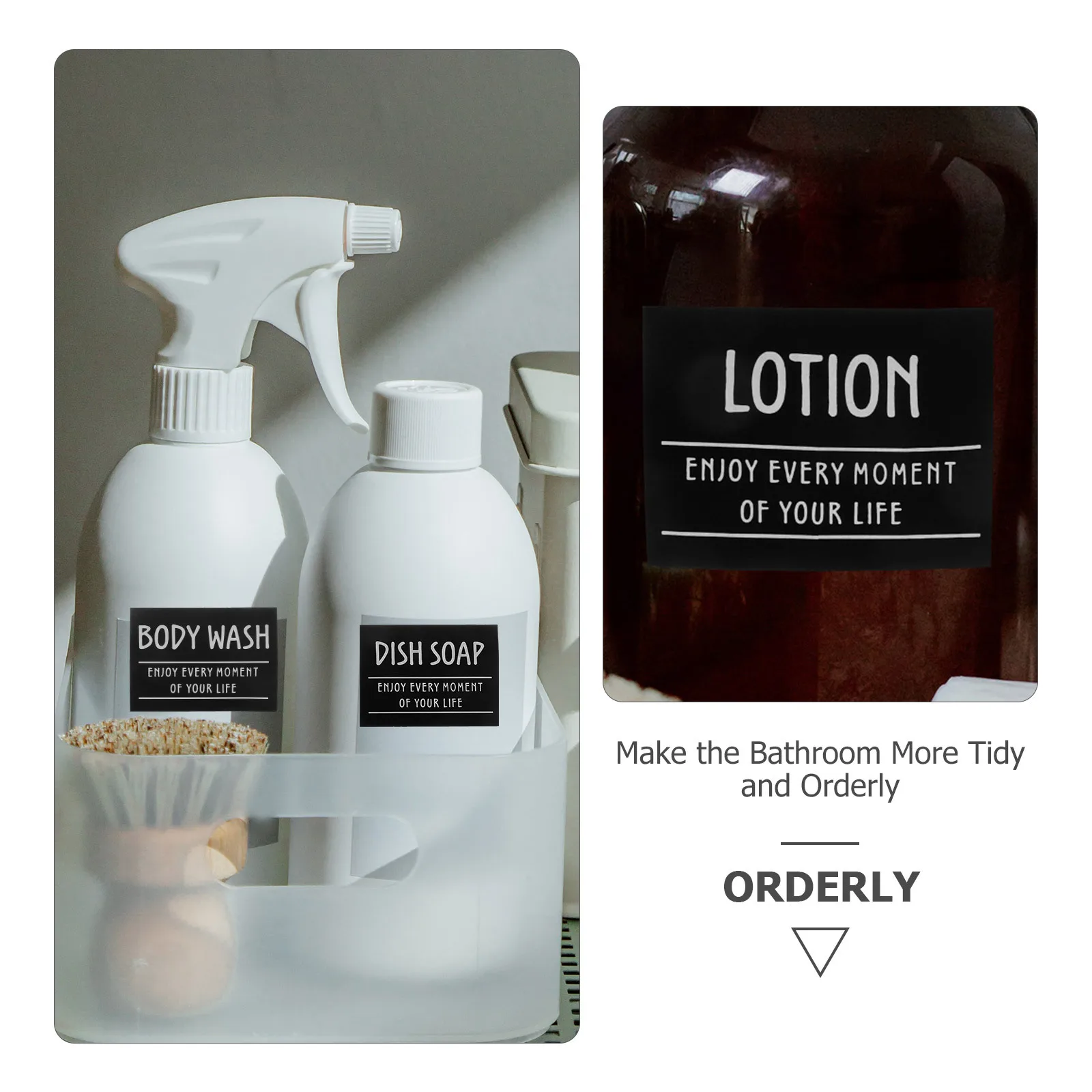 Adhesive Labels for Organizing Body Wash Bottle Bathroom Sub-bottle Stickers Container Household