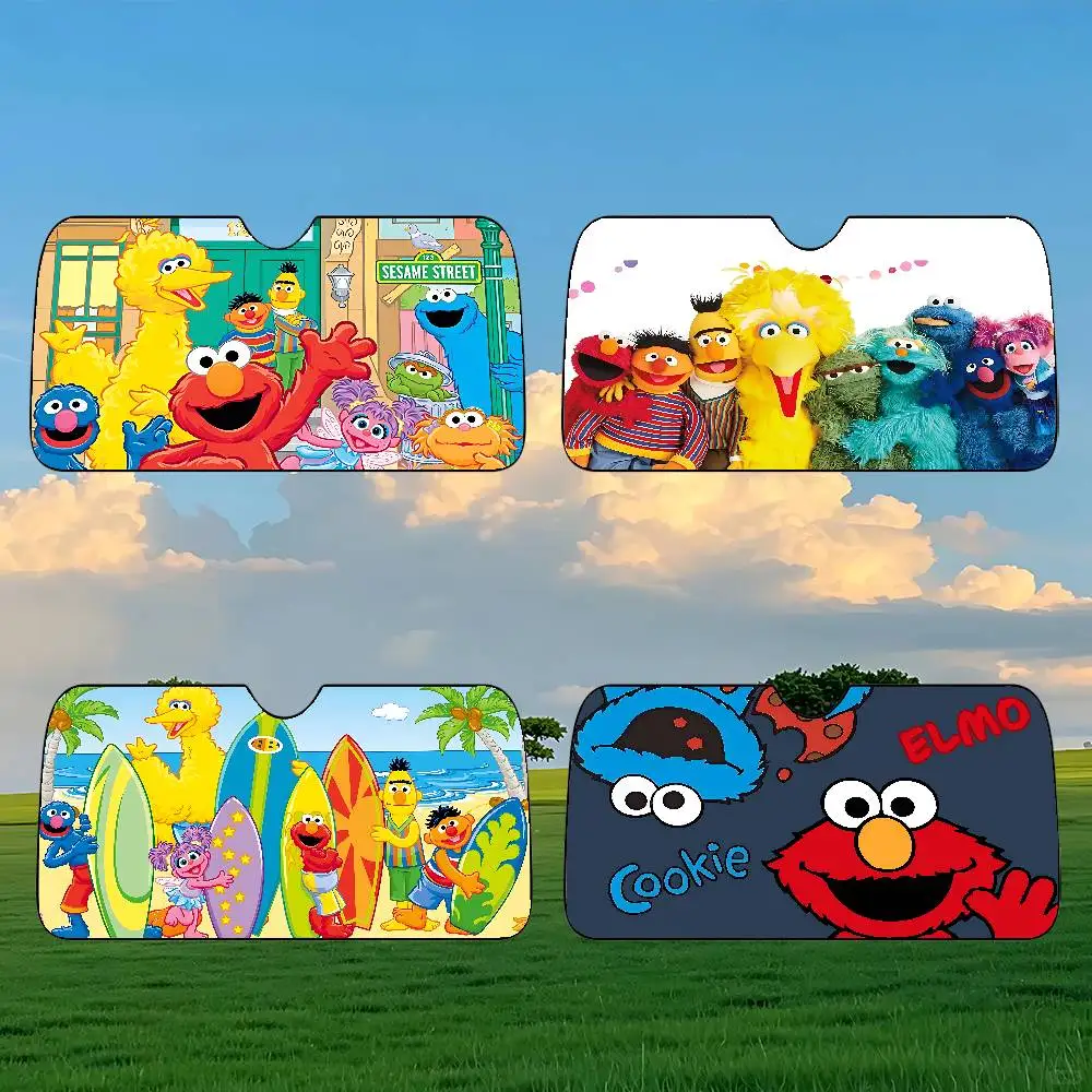 S-Sesames Streets Car SunShade Car Sunshade Covers Cover Universal Windscreen Folding Visor