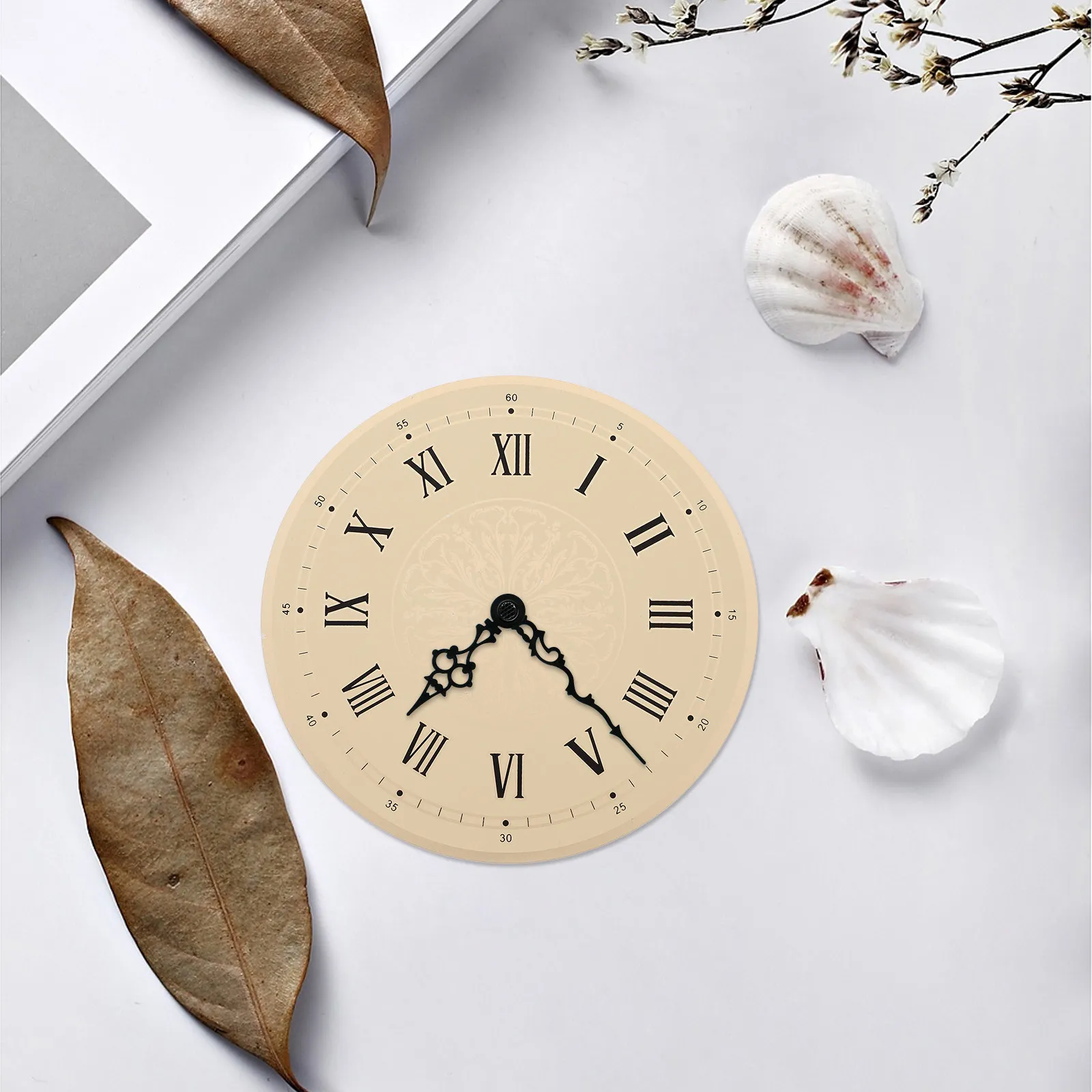 Vintage Quartz Wall Clock Dial Stylish Round Iron Dial Replacement for Bedroom Living Room DIY Clock Face 6.8inch