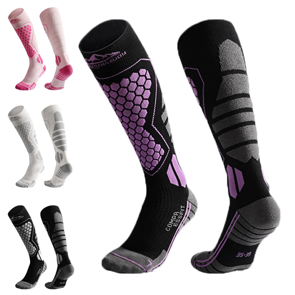 

Winter Warmth Wool Ski Socks Compression Anti-sprain Quick-drying Non-slip Outdoor Sport Long Tube Snow Socks Men Women