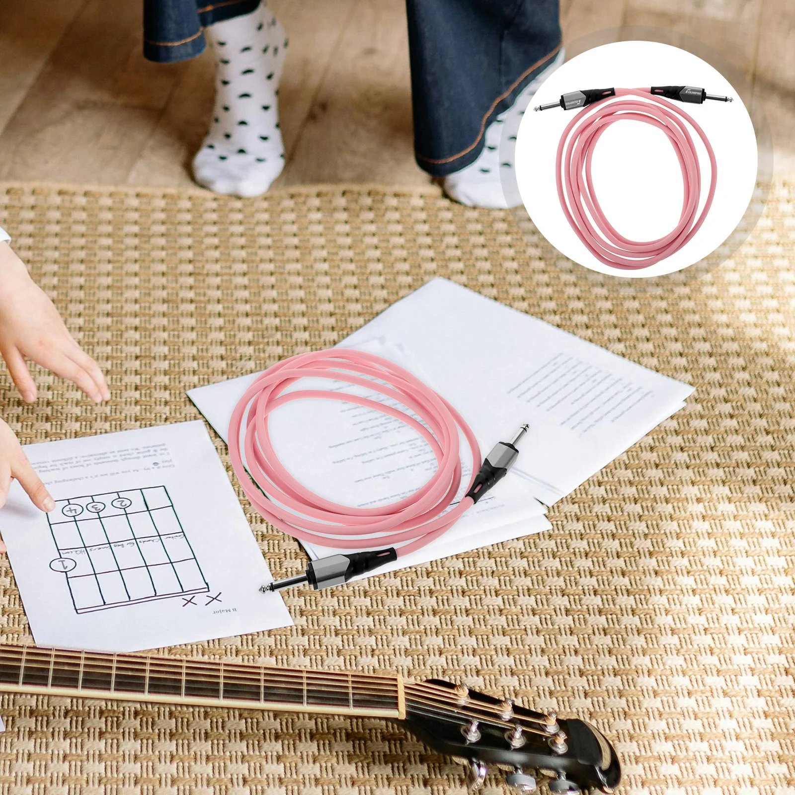 

Electric Guitar Cable Pvc Metal Noise Reduction For Guitar Bass Amp Instrument Audio Patch Cables