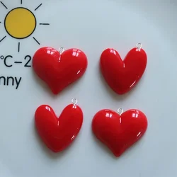 10PCS Shiny Red Heart Series Flat Back Charms For Earrings Bracelet Hairpin DIY Jewelry Pendants Decoration Accessories