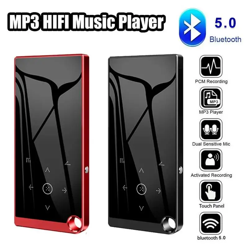 New Bluetooth 5.0 Lossless MP3 Music Player HiFi Portable Audio Walkman with FM/eBook/Recorder/MP4 Video Player 2.4 inch Screen