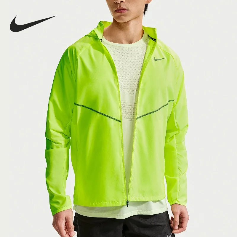 Nike Woven Drawstring Hem Wind Jacket Spring Autumn Adjustable Loose Outdoor Sports OuterwearIF2370-737 1PCS