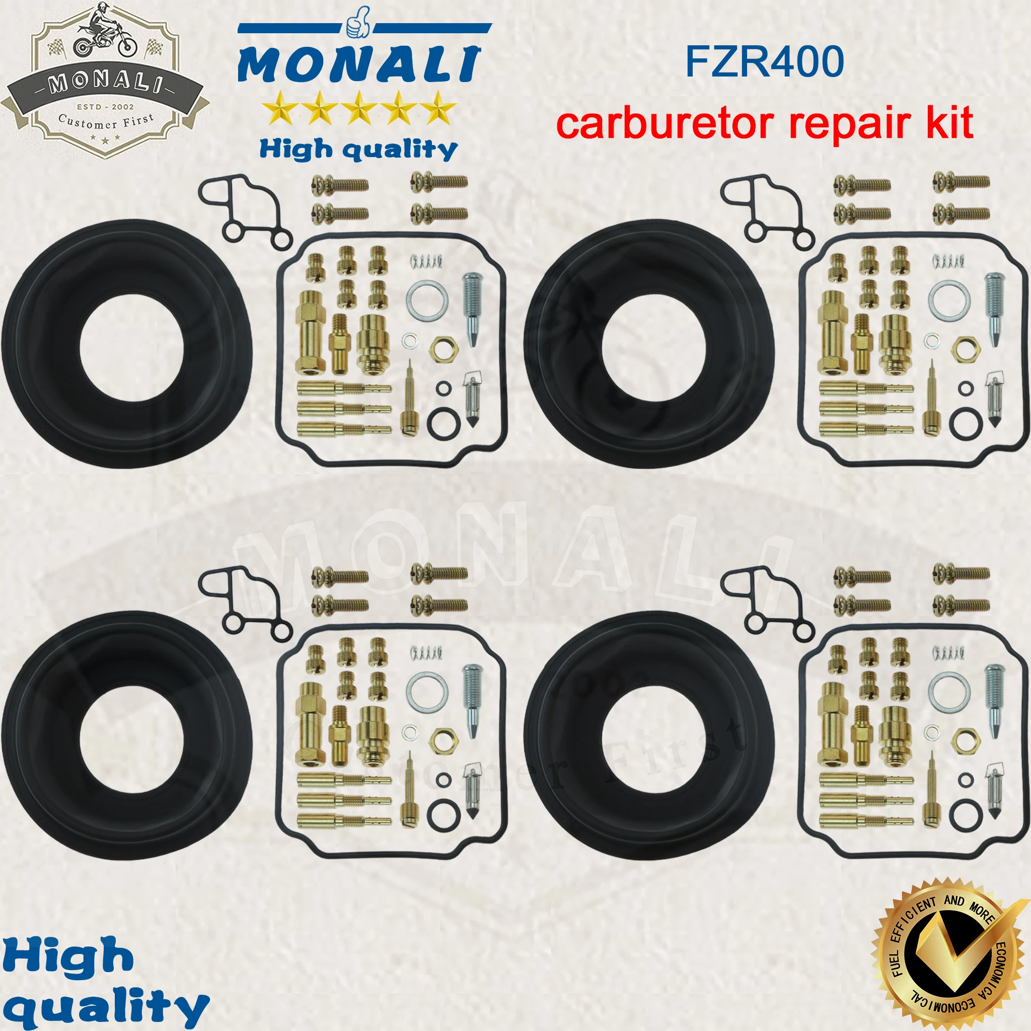 4set Carburetor Rebuild Repair Kit For Yamaha FZR400 1WG 3EN 1986 1987 -1990