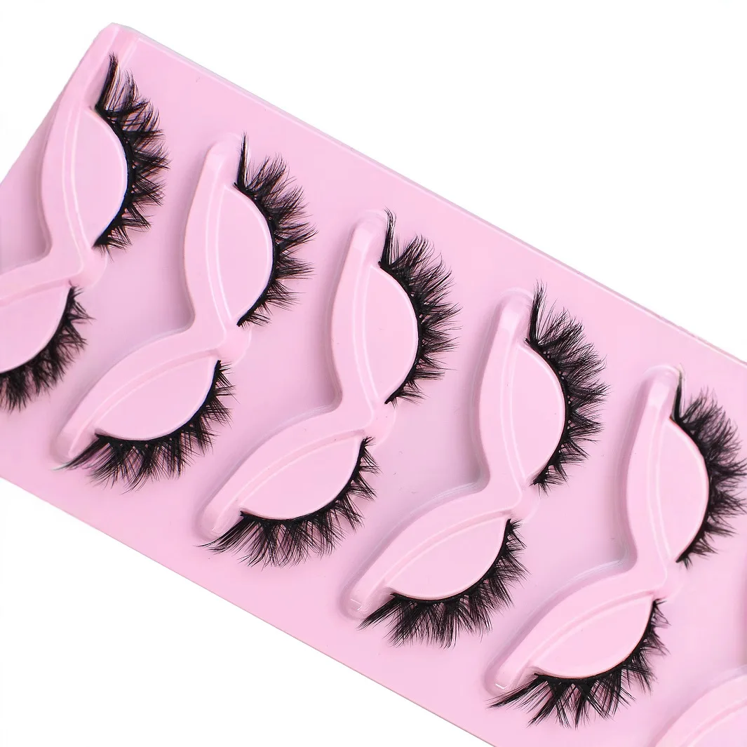 5 أزواج من الرموش الطبيعية ثلاثية الأبعاد على شكل عين القطة وأجنحة رموش كاملة الطول والرموش الصناعية الممدودة #1