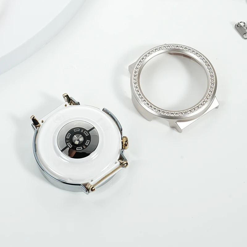 Capa de relógio de silicone para huawei gt4 gt5 pro 41 42mm caixa revestida de diamante prata rosa ouro luz das estrelas capa protetora transparente