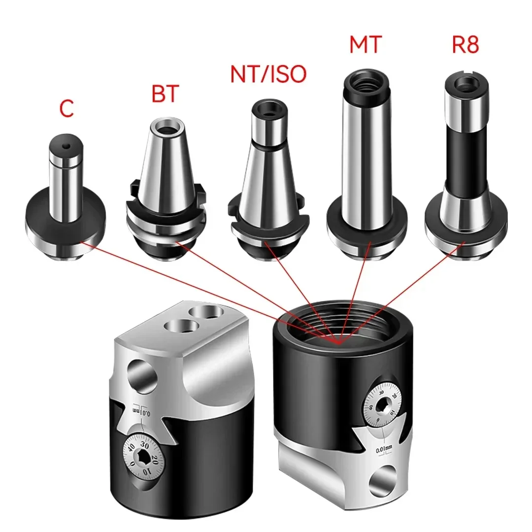 F1 Bohrkopf 50mm 75mm 100mm CNC-Drehmaschine Grobbearbeitung Kompatibel mit BT30 BT40 NT30 NT40 C20 C25 R8 MT2 MT3 MT4 – Detail 3
