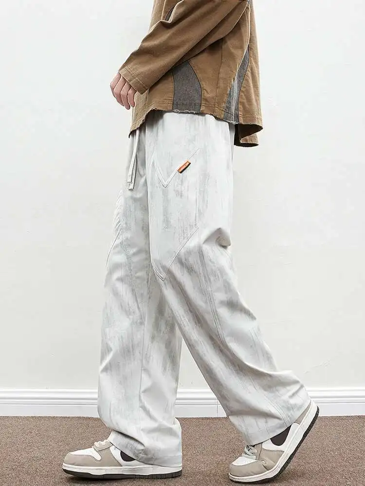 8XL حجم كبير 2025 الربيع الصيف الرجال Sweatpants الكورية موضة واسعة الساق السراويل الفضفاضة 7XL 6XL فضفاض مستقيم بنطلون الذكور