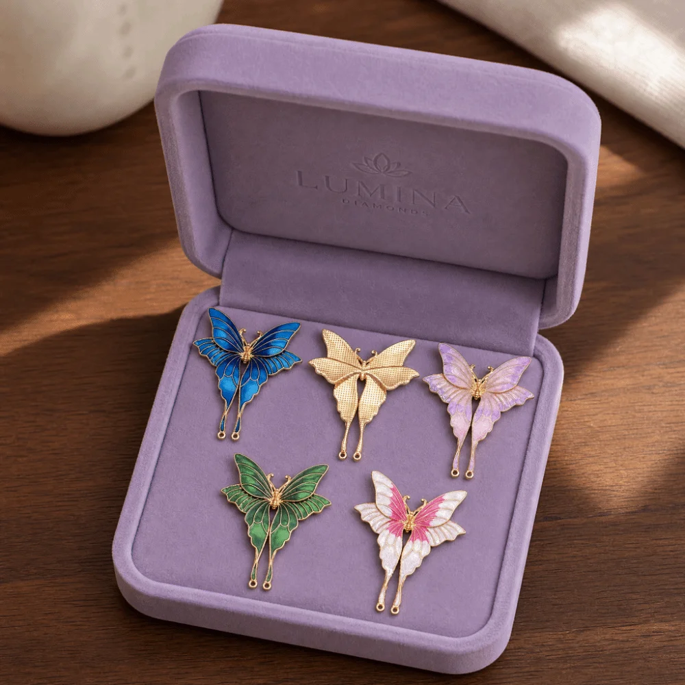Alloy Material Butterfly Hair Accessories Antique Finish Drip Oil Effect Butterfly Clothing Accessories Enamel Coating