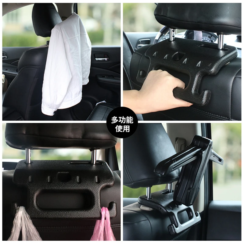 Multifunctional Car Coat Hangers Portable Soft Holder Headrest Clothes Hanger Fit for Seat Back Stand Travel Vehicle