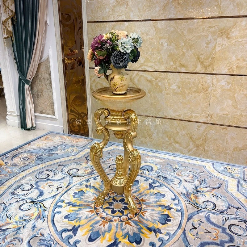 European court luxury carved rack floor-to-ceiling neoclassical flower pot rack furniture