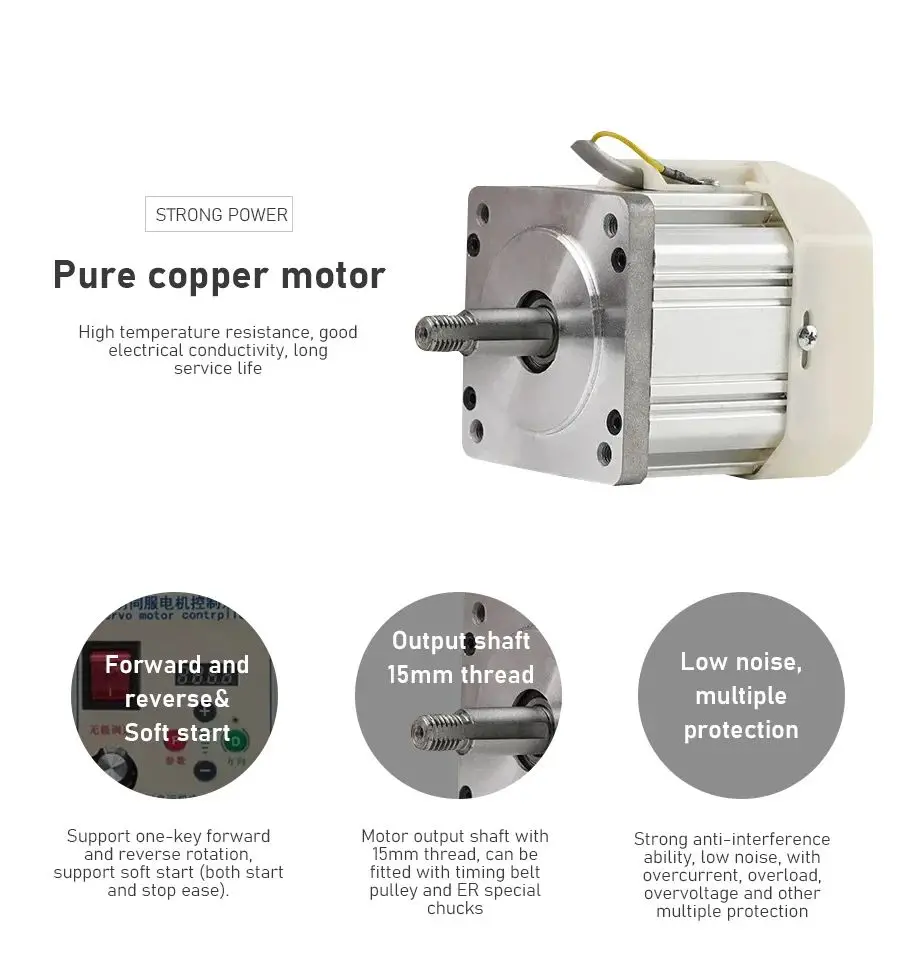 LL550 220 فولت 550 واط/750 واط/1.1KW/1.5KW/2.2KW محرك سيرفو بدون فرش مع وحدة تحكم لآلة الطحن أو المطحنة