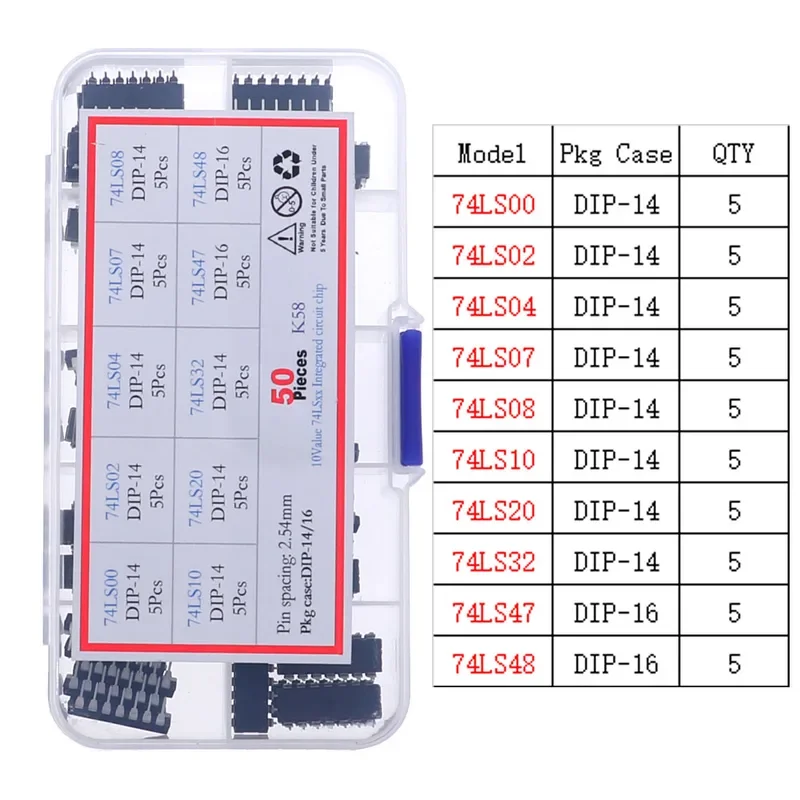 Kit surtido de chips de circuito integrado DIP SMD IC 74HCXX 74LSXX CD4000 CD4500, juego de enchufes comunes CMOS Logic IC, paquete de mezcla DIY