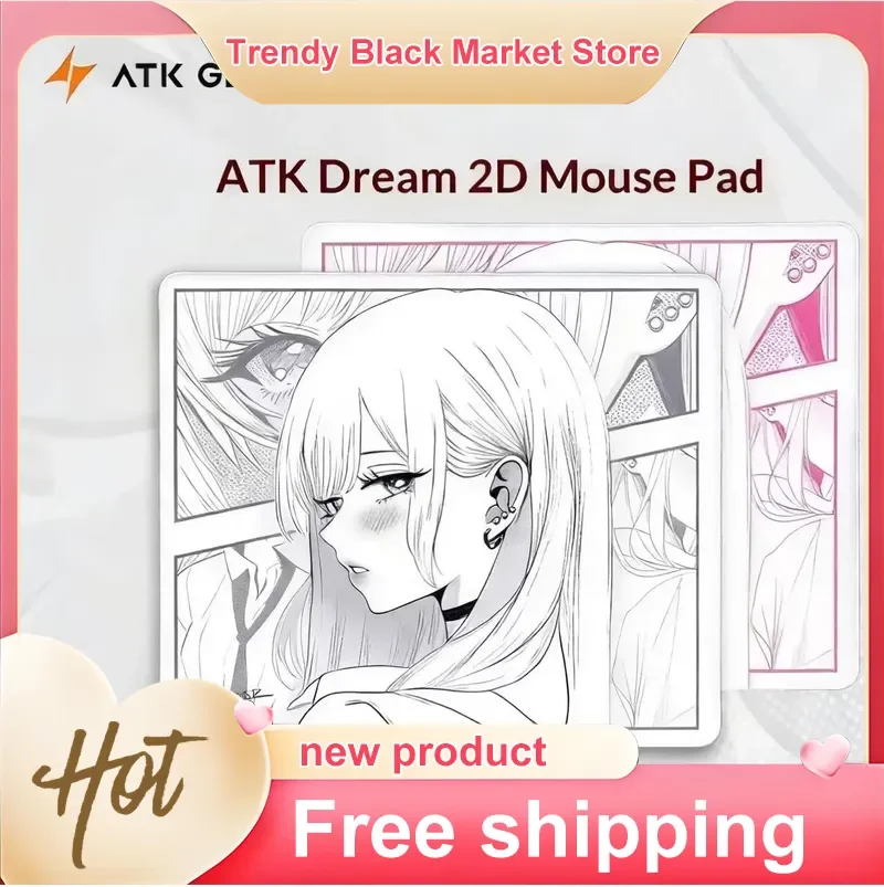 Tapis de souris grand format ATK Dream Anime authentique, neutre et équilibré pour le jeu FPS, dédié aux esports et au bureau, inspiré de Valorant, cadeau