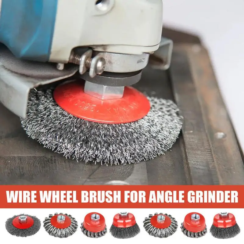 

Wire Wheel For Angle Grinder 7 Pieces Wire Cup Brush Multifunctional Grinder Attachment For Grinding Welding Polishing Paint