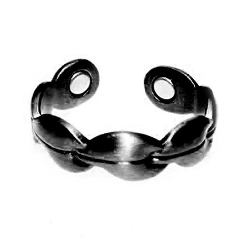 Vintage Bladeren Textuur Koperkleur Lymfedrainage Therapeutische Magnetische Open Ring Magnetische Therapie Ringen Voor Mannen Vrouwen