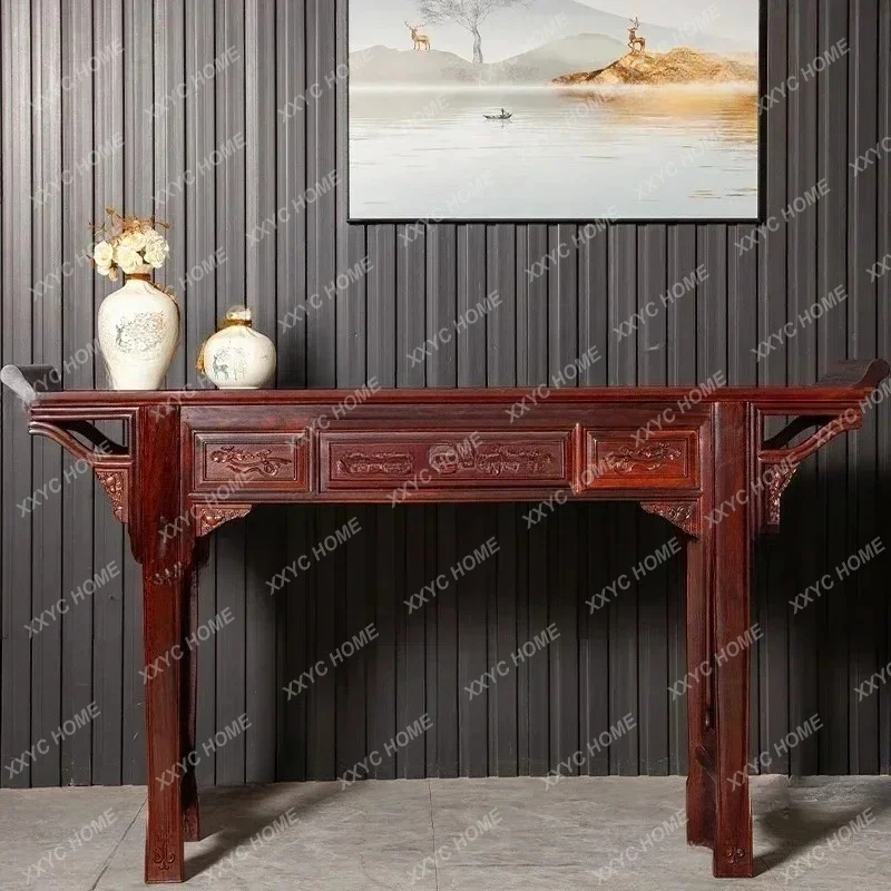 XX Rosewood a Long Narrow Table New Chinese Style Console Tables Altar Buddha Shrine Solid Wood Living Room East Africa Sandal