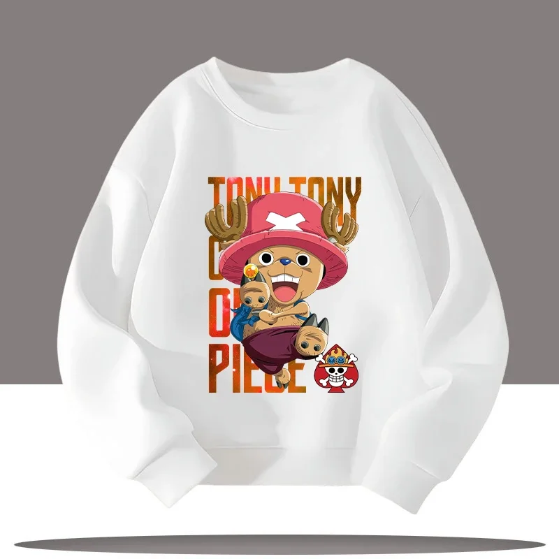 

2026 Children's crew-neck t-shirt "One Piece" boy's sports jacket, spring-autumn jacket with cartoon print, girl's casual top