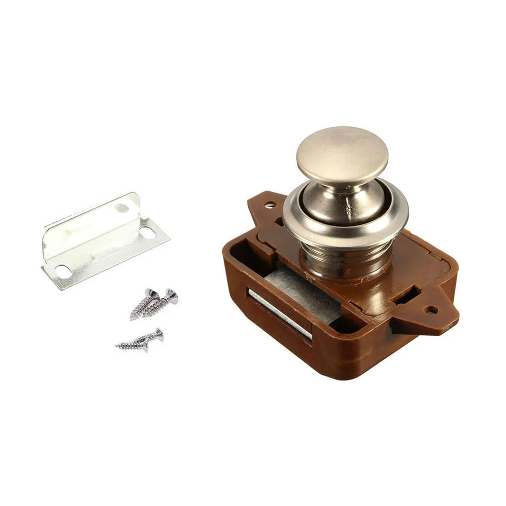 ABS Caravan Lock Button Zinc Latch Yacht Spare Parts Car Lock Accessories Brown ABS Caravan Lock Button