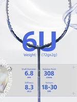 Raqueta de bádminton α súper ligera Kawasaki 6U 2025, nueva cabeza pesada, raqueta de carbono integral, bádminton Kawasaki