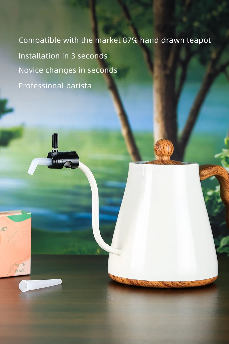 2025 Kaffee- und Teewerkzeuge zum Übergießen von Kaffeekessel, Tropfschutz, Silikon-Kaffeekessel, Wassersteuerventil – Detail 6