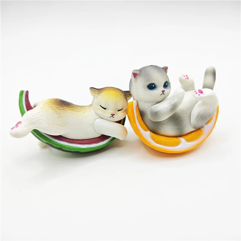 Cute Fruit Cat Figure Toy in Banana for Collectors and Kids Adorable Cat Doll Figurine