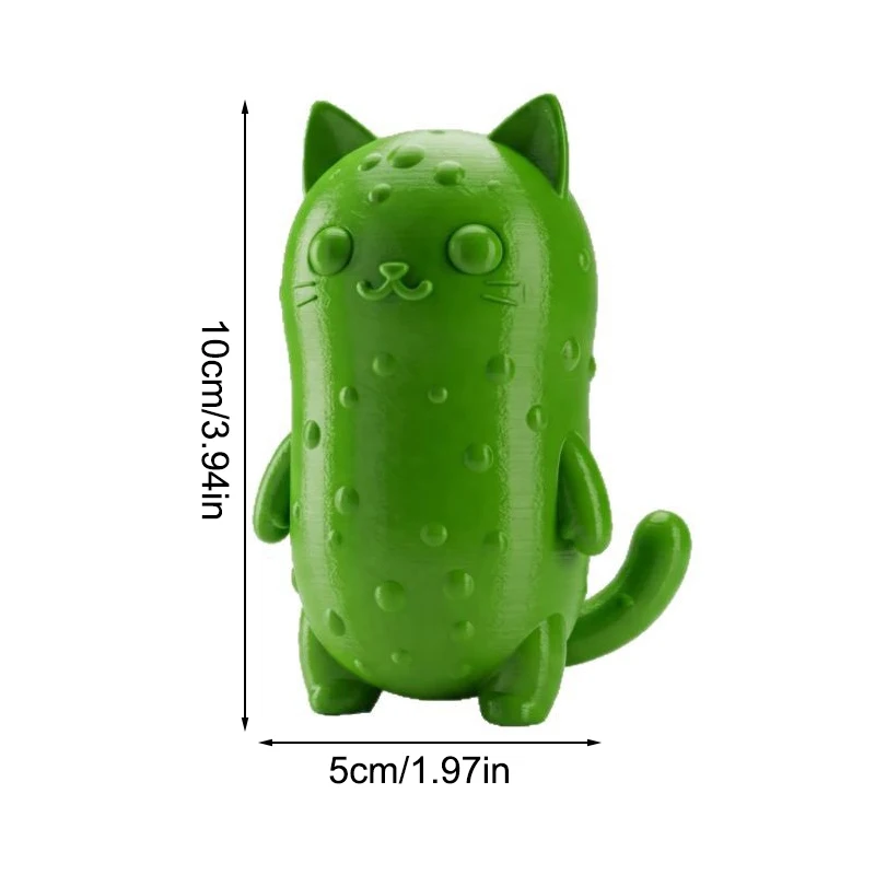Pickle Cat The Ultimate Desk Buddy 3D พิมพ์ Pickle Cat เครื่องประดับตลกอารมณ์สนับสนุนของเล่น, ตกแต่งโต๊ะสําหรับคนรัก Pickle