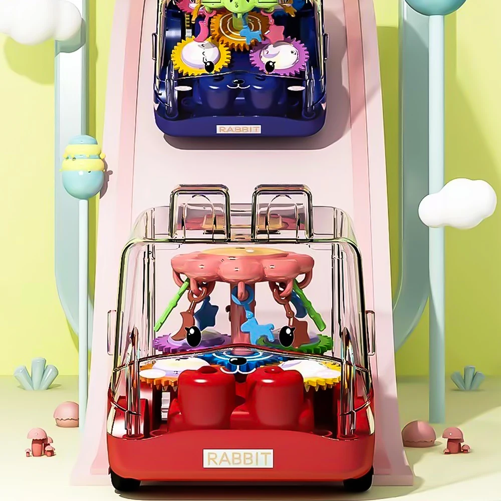 รถของเล่นรูปเฟืองแบบโปร่งใสสำหรับเด็กรูปการ์ตูนสัตว์แรงเฉื่อยรถโมเดลรถบัสของเล่นรถดึงถอยหลังรถของเล่นของขวัญสำหรับเด็กผู้ชาย
