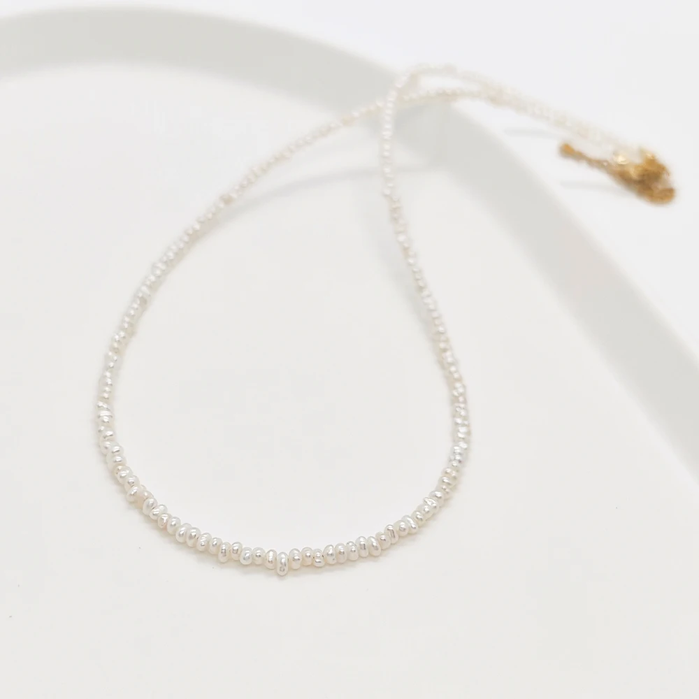 Vlen Elegante Mini-Süßwasserperlen-Halskette für Frauen, luxuriöses Geschenk, Schmuck, modisch, trendig, Perlen-Halsband, Geschenk – Detail 5